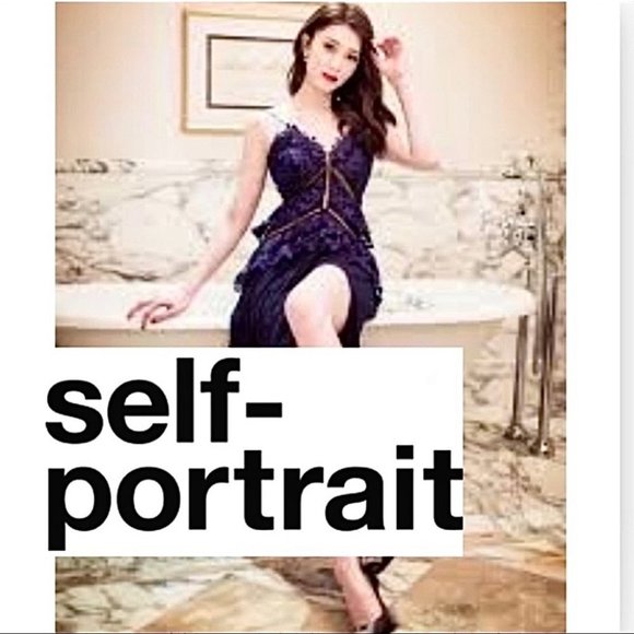 Sexy Blue Lace Bodice Side Split Midi Dress - Picture 16 of 17